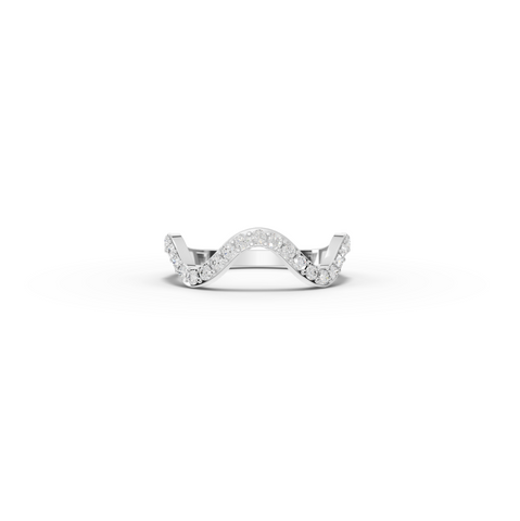 0.65 CT Curved Shaped Lab Diamond Pavé Wedding Band
