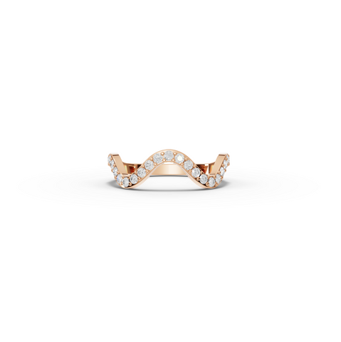 0.65 CT Curved Shaped Lab Diamond Pavé Wedding Band