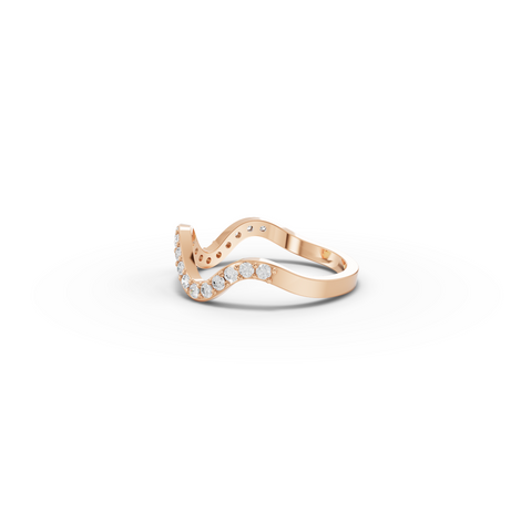0.65 CT Curved Shaped Lab Diamond Pavé Wedding Band