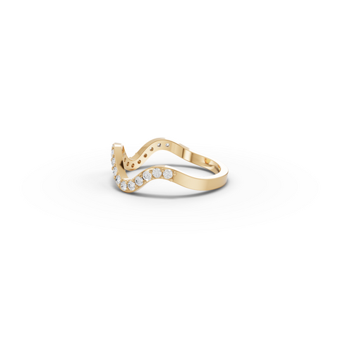 0.65 CT Curved Shaped Lab Diamond Pavé Wedding Band