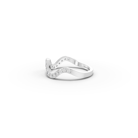 0.65 CT Curved Shaped Lab Diamond Pavé Wedding Band