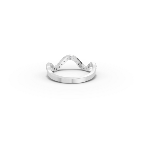 0.65 CT Curved Shaped Lab Diamond Pavé Wedding Band