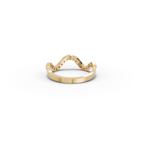 0.65 CT Curved Shaped Lab Diamond Pavé Wedding Band