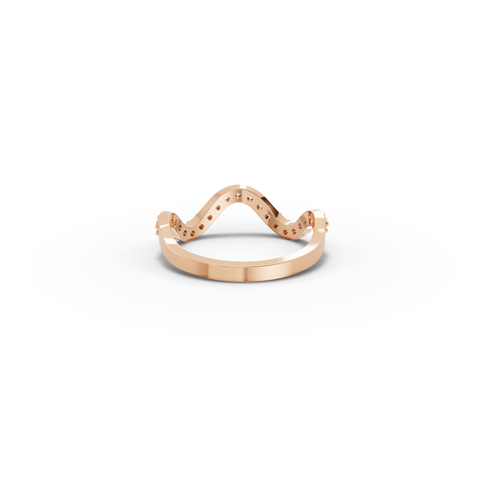 0.65 CT Curved Shaped Lab Diamond Pavé Wedding Band