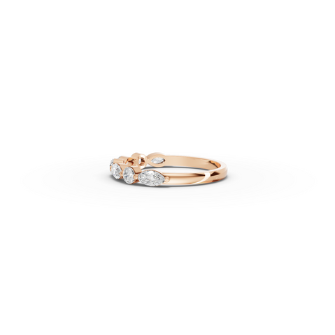0.89 CT Marquise and Round Lab Diamond Half Eternity Band