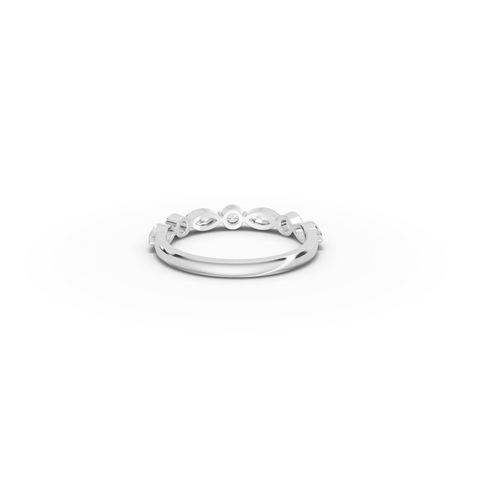 0.89 CT Marquise and Round Lab Diamond Half Eternity Band