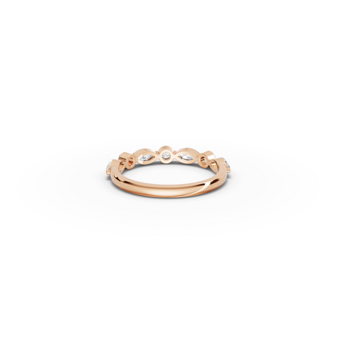 0.89 CT Marquise and Round Lab Diamond Half Eternity Band