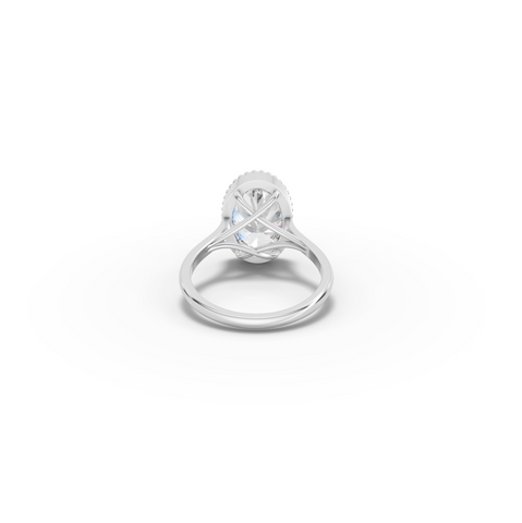 3.50 CT Oval Solitaire Lab Diamond Engagement Ring