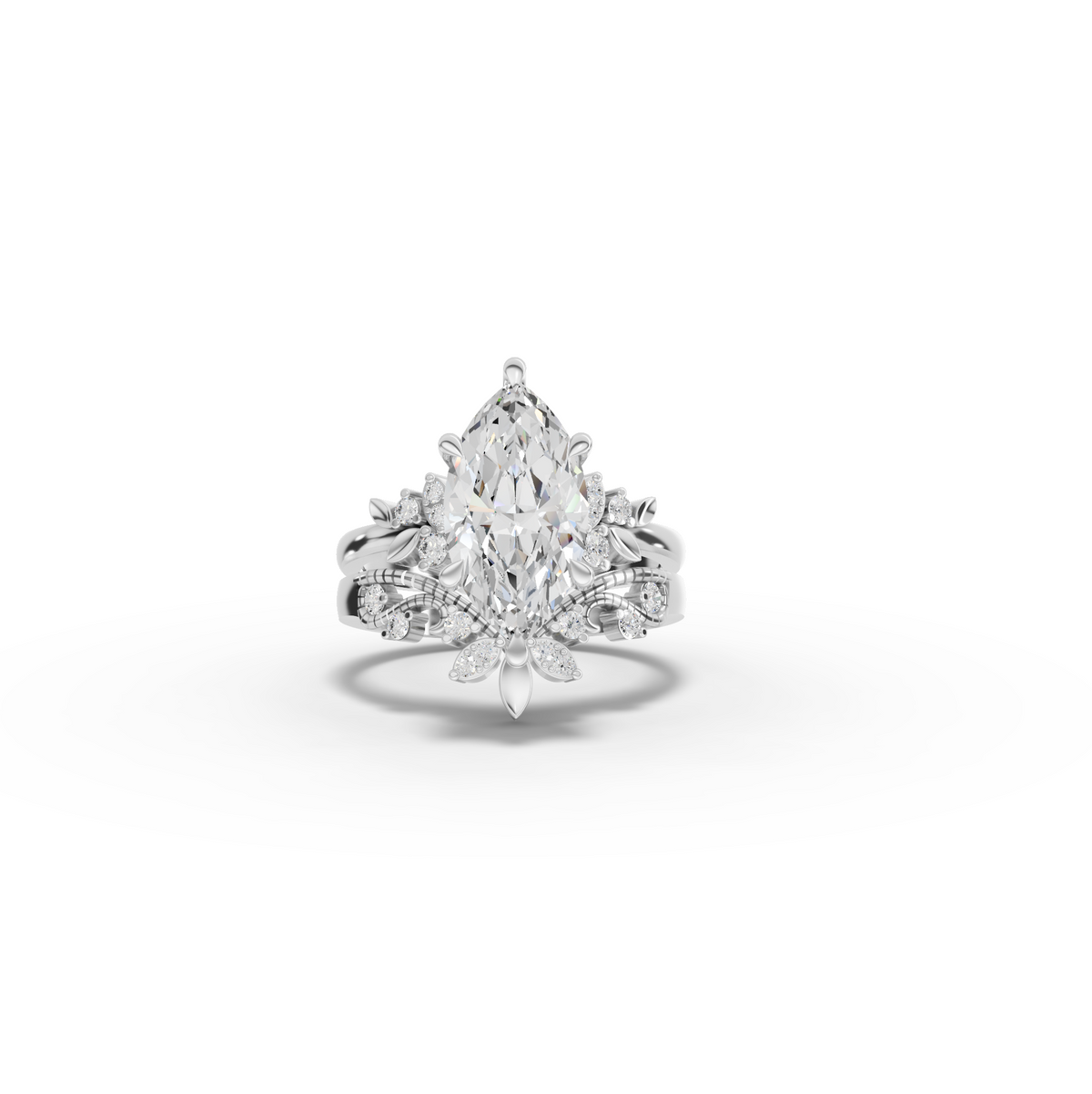 2.72 CT Marquise Lab Grown Diamond Vintage Engagement Ring
