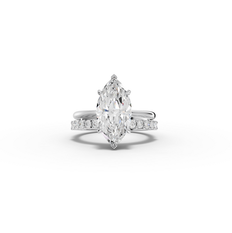 3.49 CT Marquise Lab Grown Diamond Bridal Ring Set