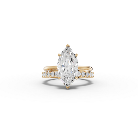 3.49 CT Marquise Lab Grown Diamond Bridal Ring Set