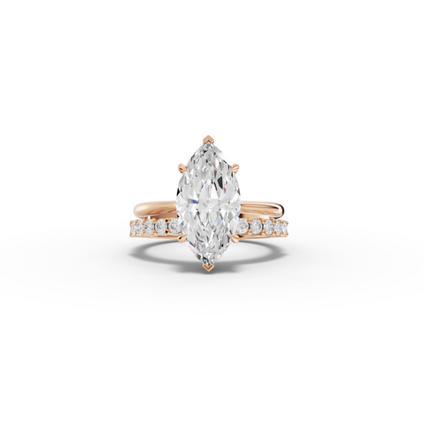 3.49 CT Marquise Lab Grown Diamond Bridal Ring Set