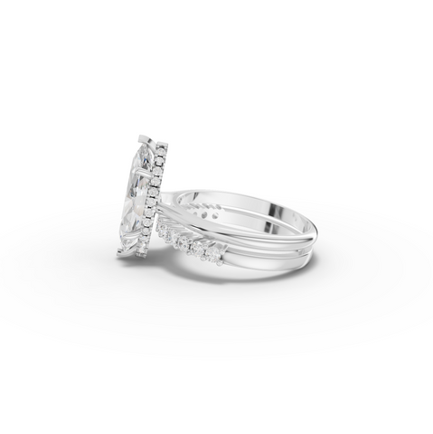 3.49 CT Marquise Lab Grown Diamond Bridal Ring Set