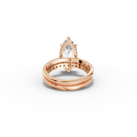3.49 CT Marquise Lab Grown Diamond Bridal Ring Set