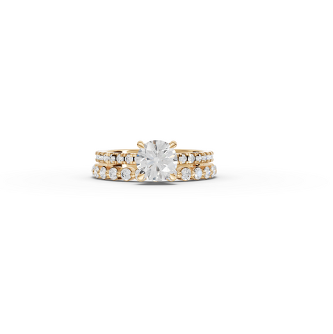 1.76 CT Round Solitaire Lab Grown Diamond Bridal Ring Set