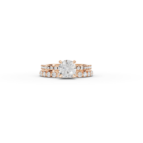 1.76 CT Round Solitaire Lab Grown Diamond Bridal Ring Set
