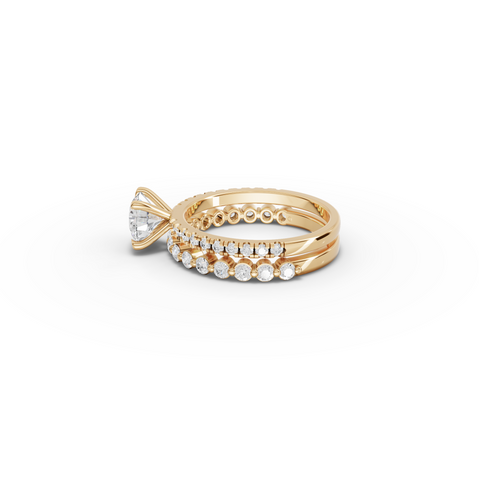 1.76 CT Round Solitaire Lab Grown Diamond Bridal Ring Set
