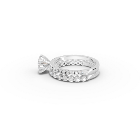 1.76 CT Round Solitaire Lab Grown Diamond Bridal Ring Set