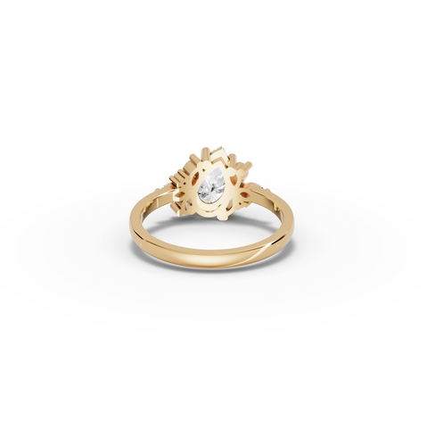 1.24 CT Pear Lab Grown Diamond Cluster Engagement Ring