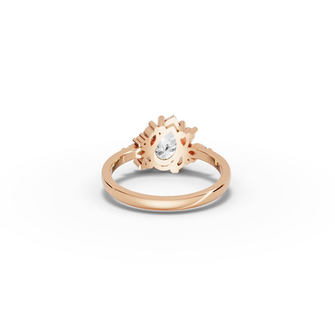 1.24 CT Pear Lab Grown Diamond Cluster Engagement Ring
