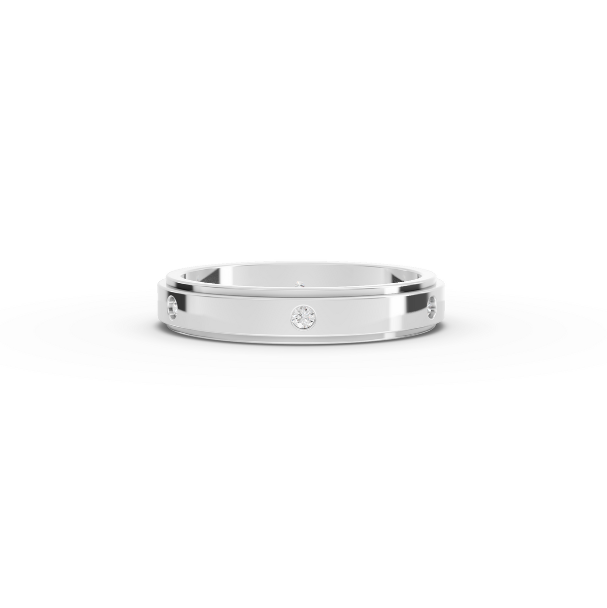 0.13 CT Round Flush Set Lab Diamond Men's Wedding Band
