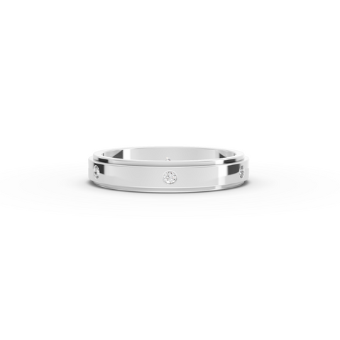 0.13 CT Round Flush Set Lab Diamond Men's Wedding Band