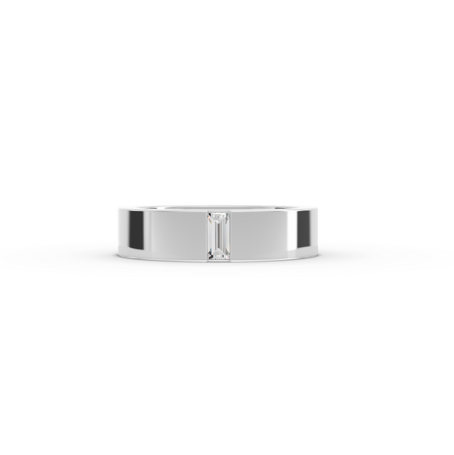 0.148 CT Baugette Flush Set Lab Diamond Men's Wedding Band