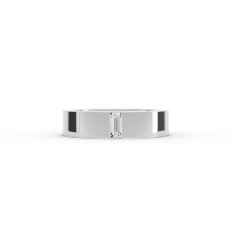 0.148 CT Baugette Flush Set Lab Diamond Men's Wedding Band