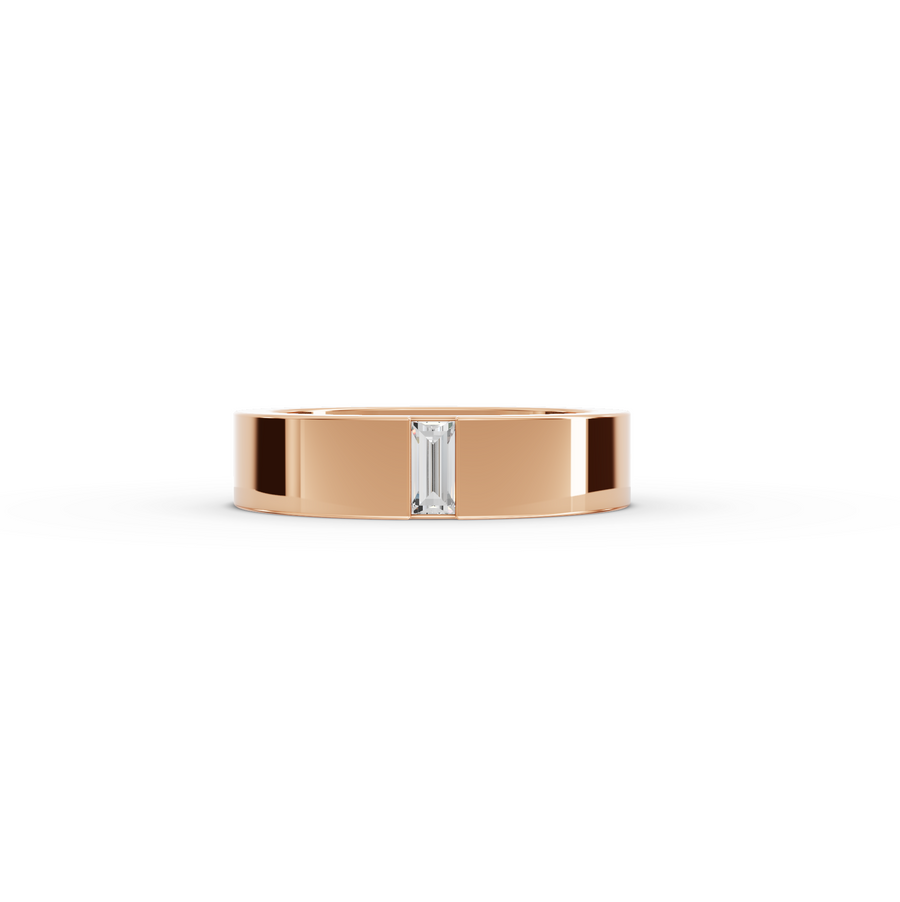 0.148 CT Baugette Flush Set Lab Diamond Men's Wedding Band