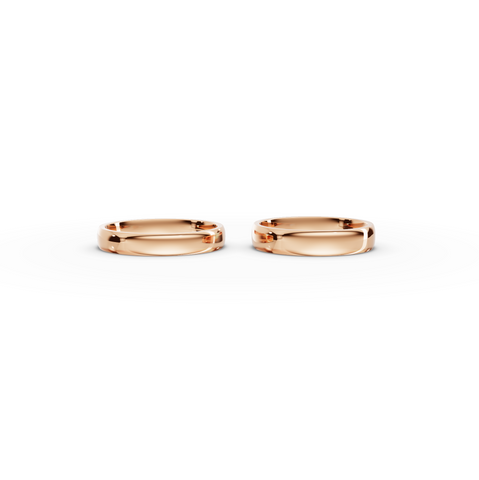 Classic Matching High-Polish Gold Wedding Bands Set