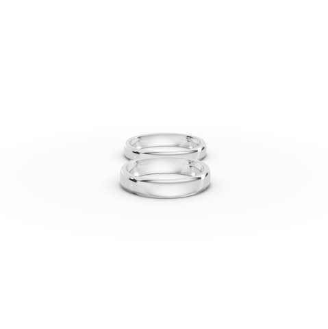 Classic Matching High-Polish Gold Wedding Bands Set