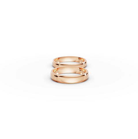 Classic Matching High-Polish Gold Wedding Bands Set
