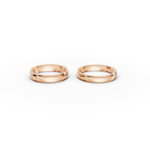 Classic Matching High-Polish Gold Wedding Bands Set