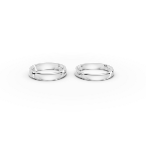 Classic Matching High-Polish Gold Wedding Bands Set