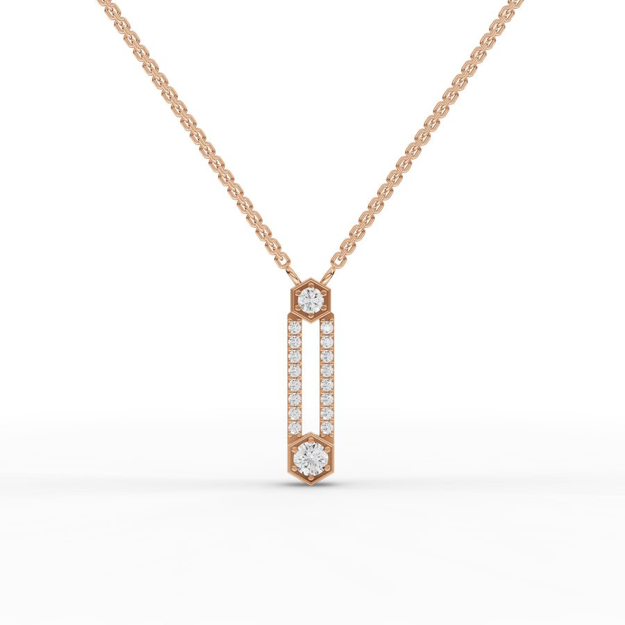 0.54 Ct Hexagon Round Lab Diamond Pendant