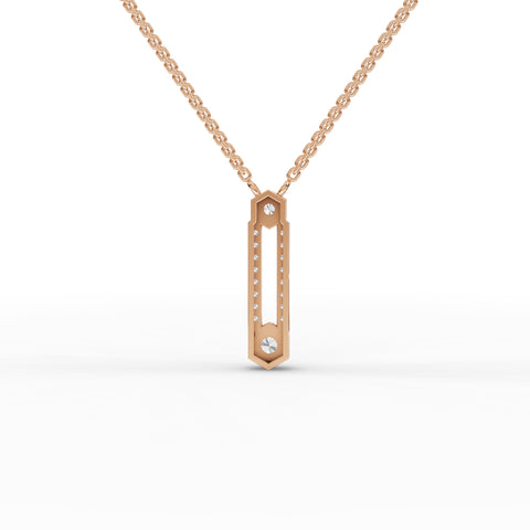 Lab-Grown Diamond Hexagon Geometric Jewelry Set – Eternity Band, Vertical Bar Necklace & Drop Earrings