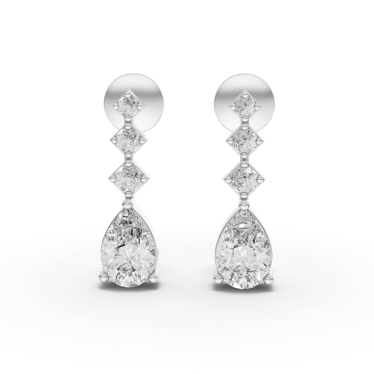 0.83 Ct Lab-Grown Pear Diamond Geometric Drop Earrings