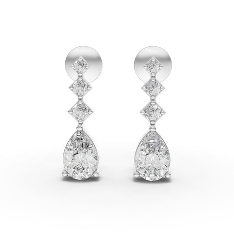 Lab-Grown Pear Diamond Geometric Drop Earrings