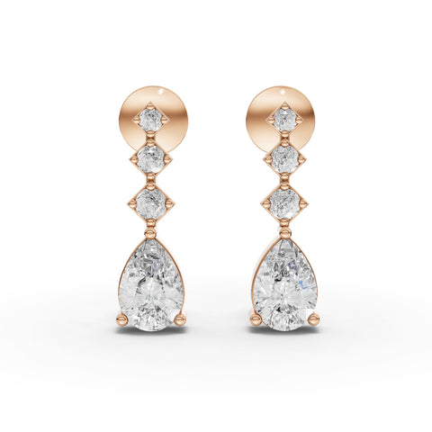 1.73 Ct Pear Lab Diamond Solitaire Jewelry Set with Drop Necklace & Earrings