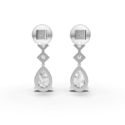 1.73 Ct Pear Lab Diamond Solitaire Jewelry Set with Drop Necklace & Earrings