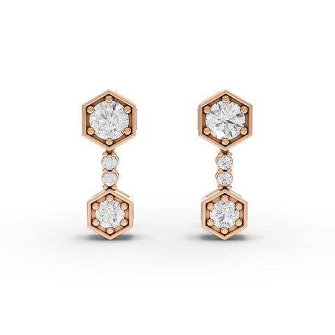 1.67 Ct Hexagon Geometric Drop Lab Diamond Jewelry Set