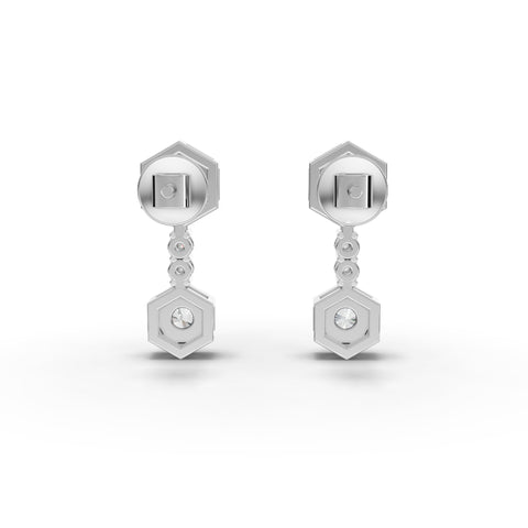 1.67 Ct Hexagon Geometric Drop Lab Diamond Jewelry Set
