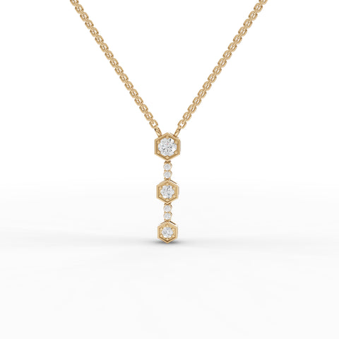 1.67 Ct Hexagon Geometric Drop Lab Diamond Jewelry Set
