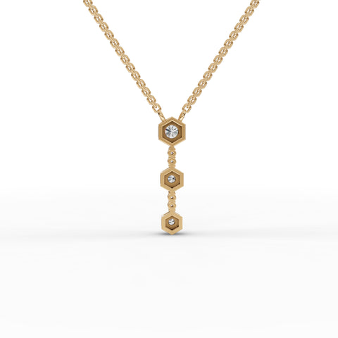 1.67 Ct Hexagon Geometric Drop Lab Diamond Jewelry Set