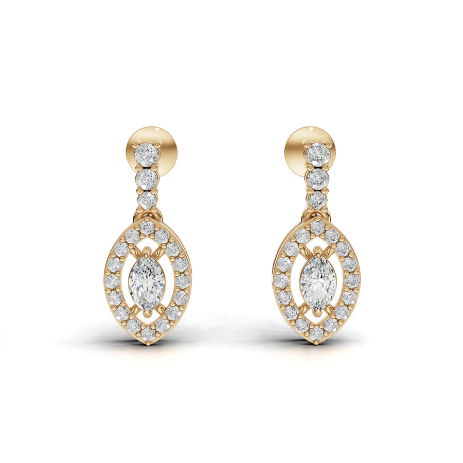 2.31 Ct Marquise Halo Lab Diamond Set