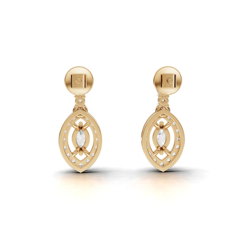 2.31 Ct Marquise Halo Lab Diamond Statement Jewelry Set