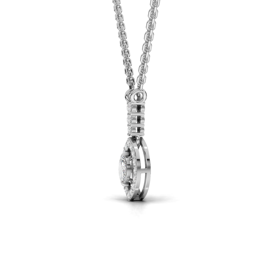 0.34 Ct Marquise Halo Lab Diamond Pendant