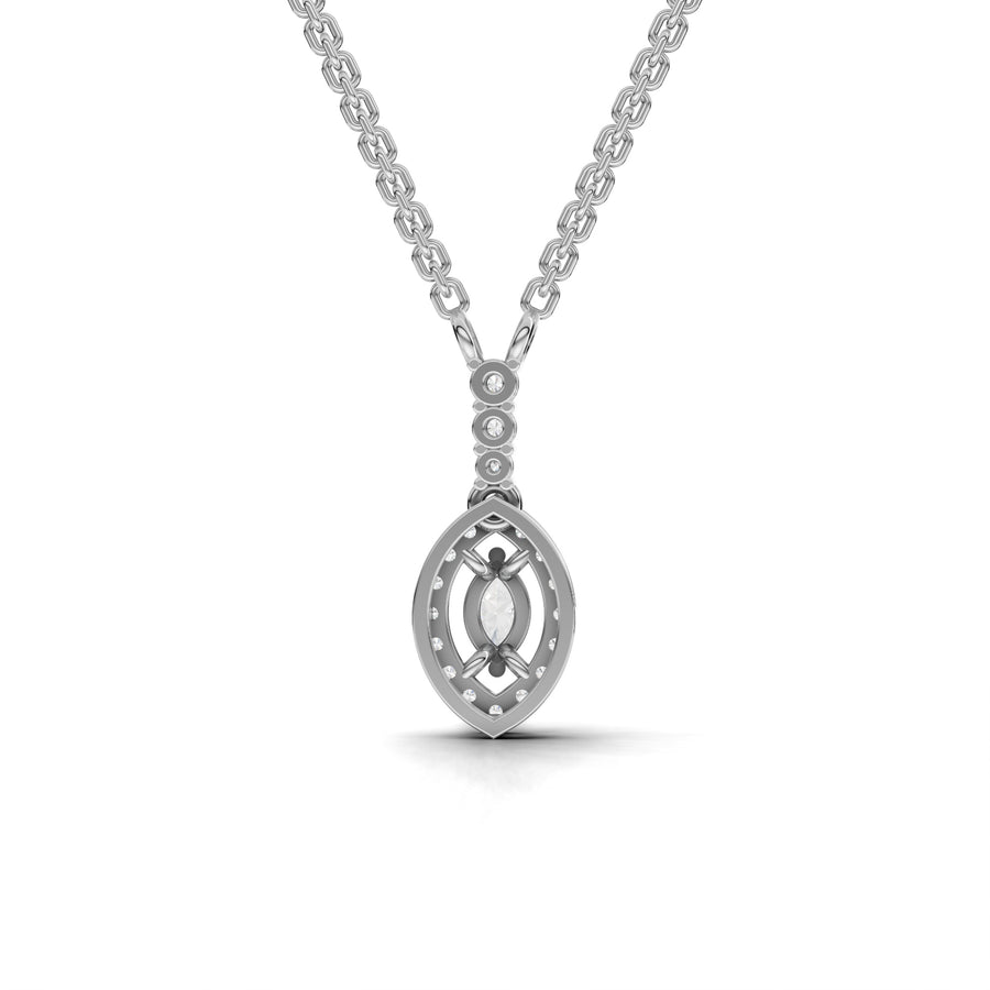 0.34 Ct Marquise Halo Lab Diamond Pendant