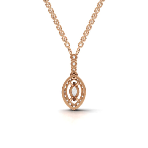 0.34 Ct Marquise Halo Drop Lab Diamond Pendant Necklace