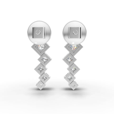 1.04 Ct Round Geometric Eternity Lab Diamond Jewelry Set